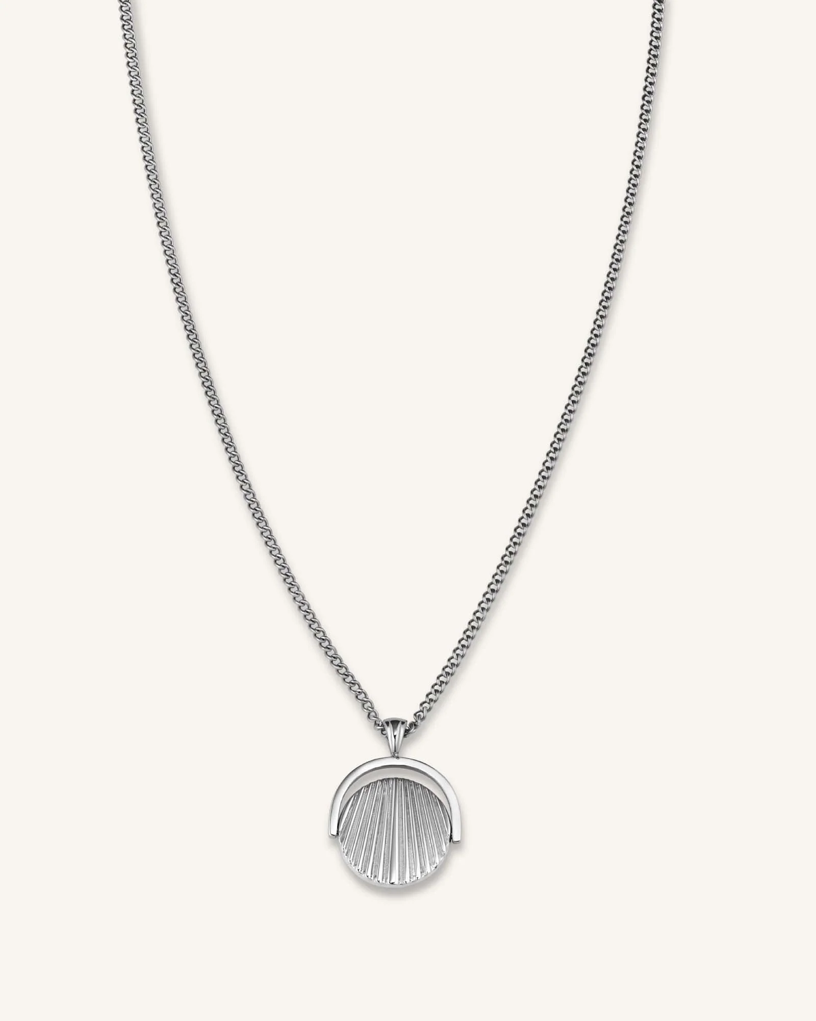 Necklace Twisting Sunray Coin Pendant - Image 2