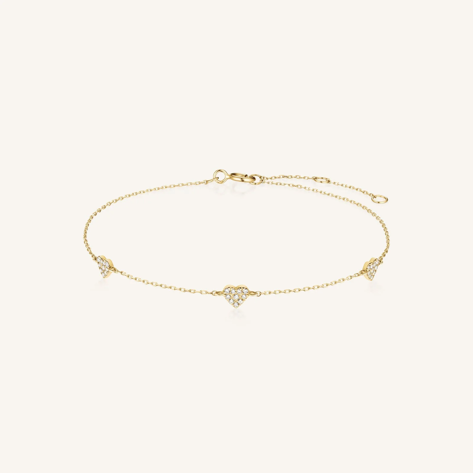 Triple Heart Pave Bracelet